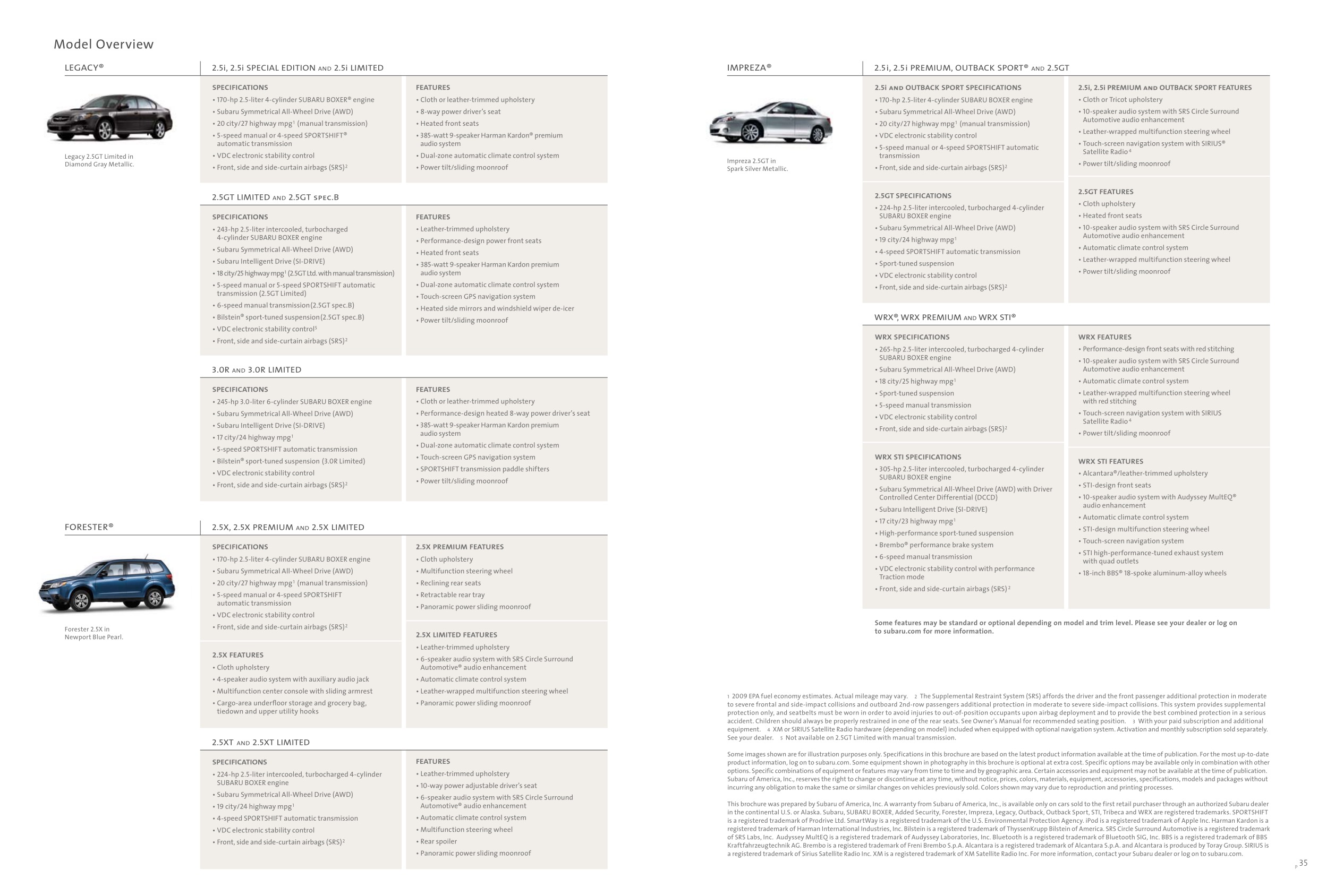2009 Subaru Brochure Page 6
